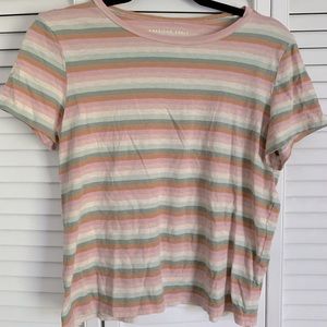 American Eagle pastel, striped top. Size large.